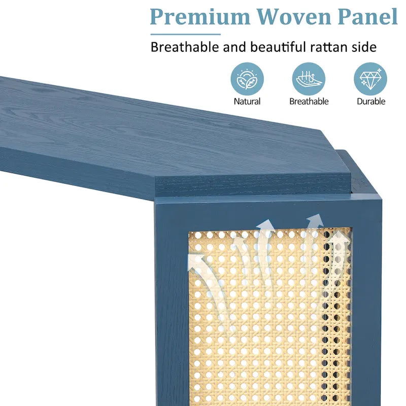 53 Arrow Konsolentisch mit geflochtenem Rattan