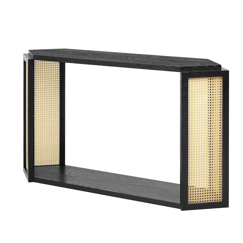 53 Arrow Konsolentisch mit geflochtenem Rattan