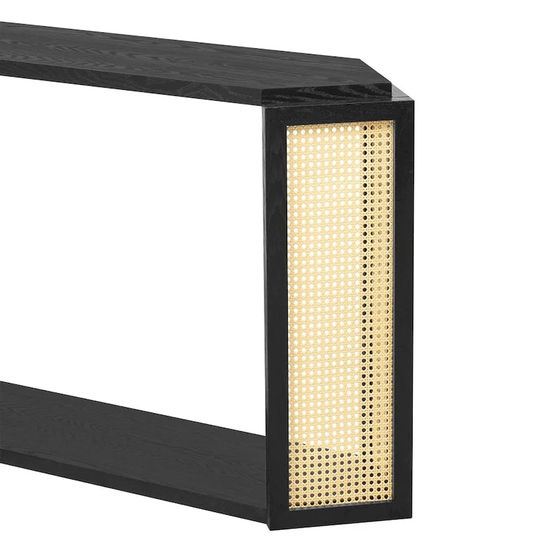 53 Arrow Konsolentisch mit geflochtenem Rattan