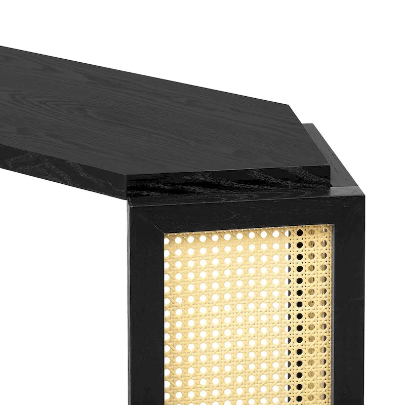 53 Arrow Konsolentisch mit geflochtenem Rattan