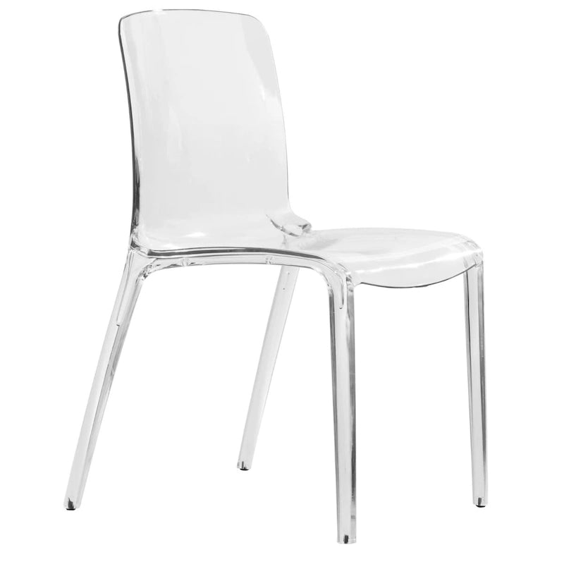 Chaise de salle à manger empilable en plastique acrylique minimaliste, dossier haut moderne transparent, chaise d’appoint pour salle à manger et cuisine