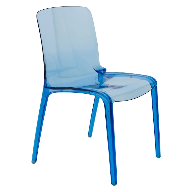 Chaise de salle à manger empilable en plastique acrylique minimaliste, dossier haut moderne transparent, chaise d’appoint pour salle à manger et cuisine