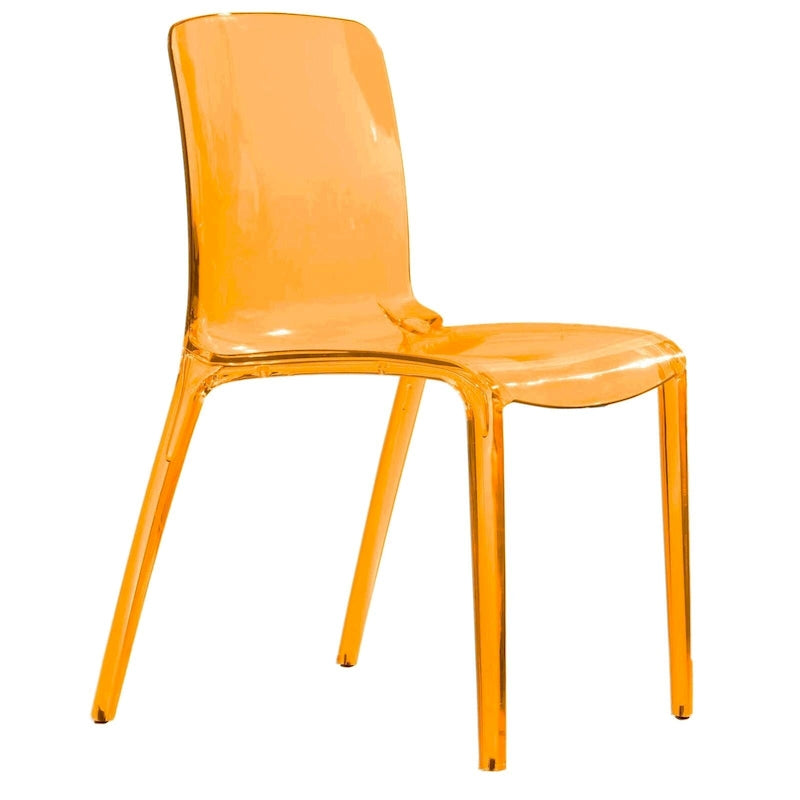 Chaise de salle à manger empilable en plastique acrylique minimaliste, dossier haut moderne transparent, chaise d’appoint pour salle à manger et cuisine