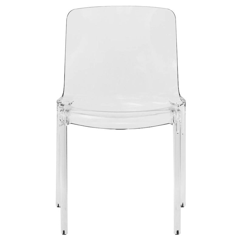 Stapelbarer minimalistischer Acryl-Kunststoff-Esszimmerstuhl, modern, mit hoher Rückenlehne, transparenter Akzentstuhl für Esszimmer und Küche