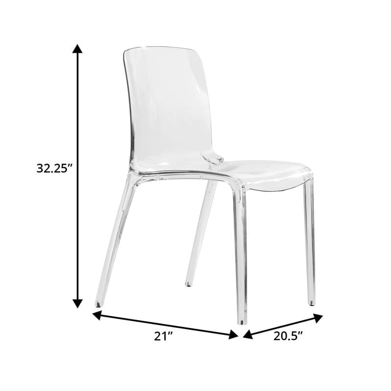 Stapelbarer minimalistischer Acryl-Kunststoff-Esszimmerstuhl, modern, mit hoher Rückenlehne, transparenter Akzentstuhl für Esszimmer und Küche
