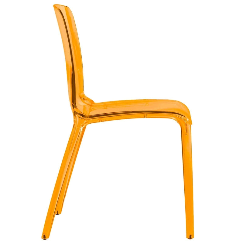 Stapelbarer minimalistischer Acryl-Kunststoff-Esszimmerstuhl, modern, mit hoher Rückenlehne, transparenter Akzentstuhl für Esszimmer und Küche