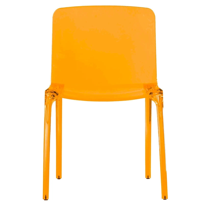 Stapelbarer minimalistischer Acryl-Kunststoff-Esszimmerstuhl, modern, mit hoher Rückenlehne, transparenter Akzentstuhl für Esszimmer und Küche