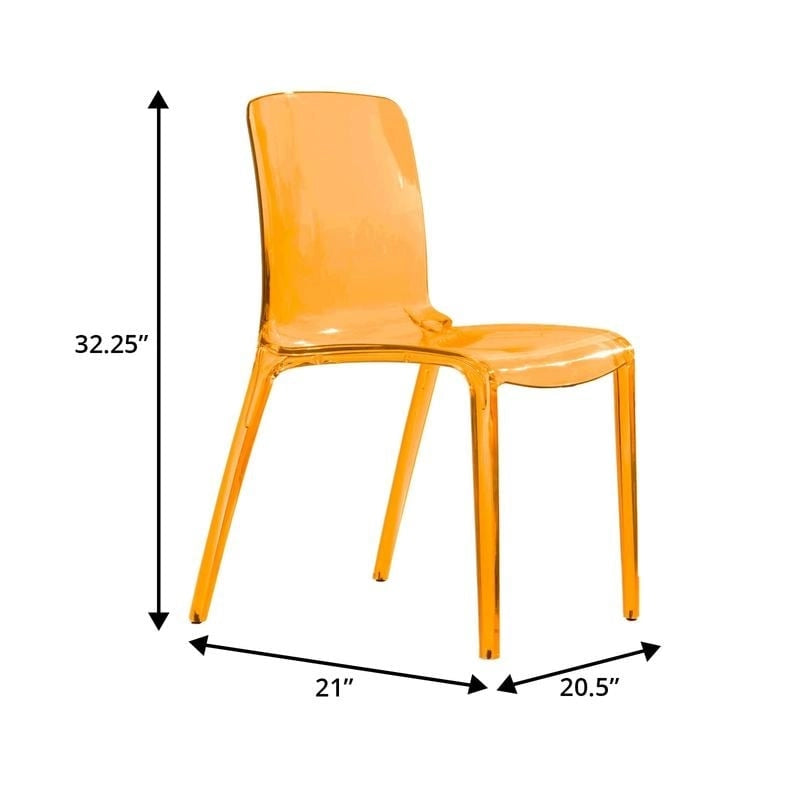 Stapelbarer minimalistischer Acryl-Kunststoff-Esszimmerstuhl, modern, mit hoher Rückenlehne, transparenter Akzentstuhl für Esszimmer und Küche