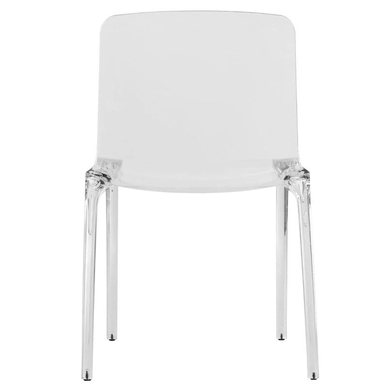 Stapelbarer minimalistischer Acryl-Kunststoff-Esszimmerstuhl, modern, mit hoher Rückenlehne, transparenter Akzentstuhl für Esszimmer und Küche