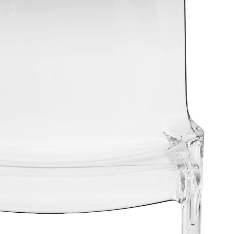 Stapelbarer minimalistischer Acryl-Kunststoff-Esszimmerstuhl, modern, mit hoher Rückenlehne, transparenter Akzentstuhl für Esszimmer und Küche