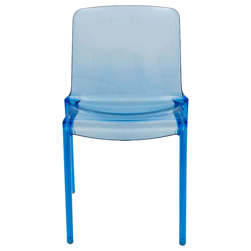 Stapelbarer minimalistischer Acryl-Kunststoff-Esszimmerstuhl, modern, mit hoher Rückenlehne, transparenter Akzentstuhl für Esszimmer und Küche