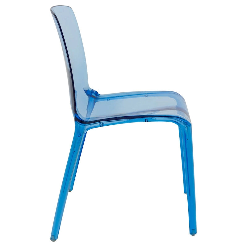 Stapelbarer minimalistischer Acryl-Kunststoff-Esszimmerstuhl, modern, mit hoher Rückenlehne, transparenter Akzentstuhl für Esszimmer und Küche