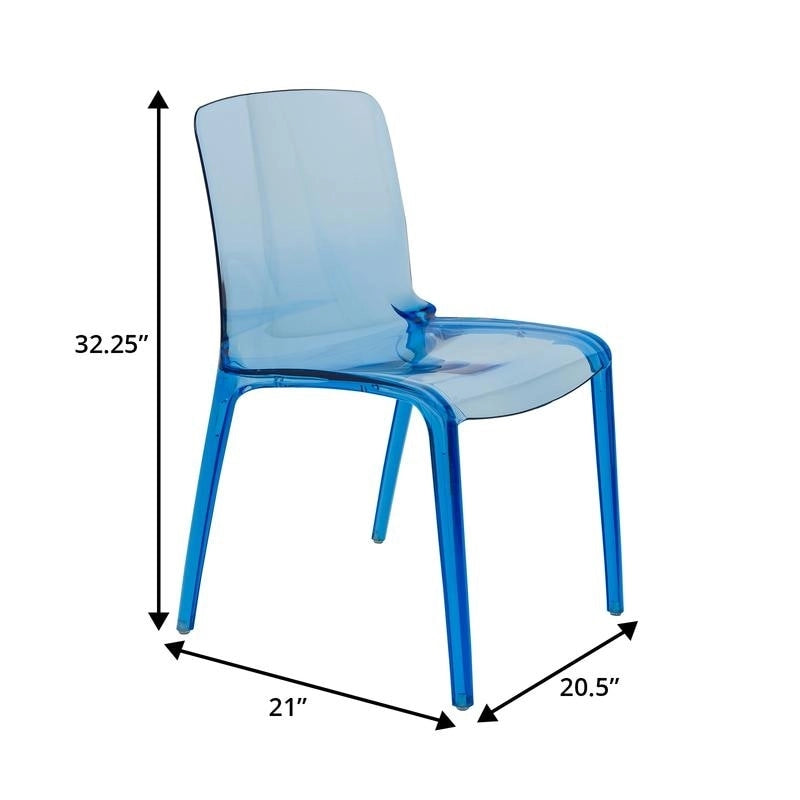 Stapelbarer minimalistischer Acryl-Kunststoff-Esszimmerstuhl, modern, mit hoher Rückenlehne, transparenter Akzentstuhl für Esszimmer und Küche