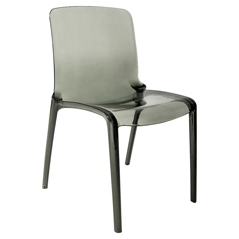 Stapelbarer minimalistischer Acryl-Kunststoff-Esszimmerstuhl, modern, mit hoher Rückenlehne, transparenter Akzentstuhl für Esszimmer und Küche