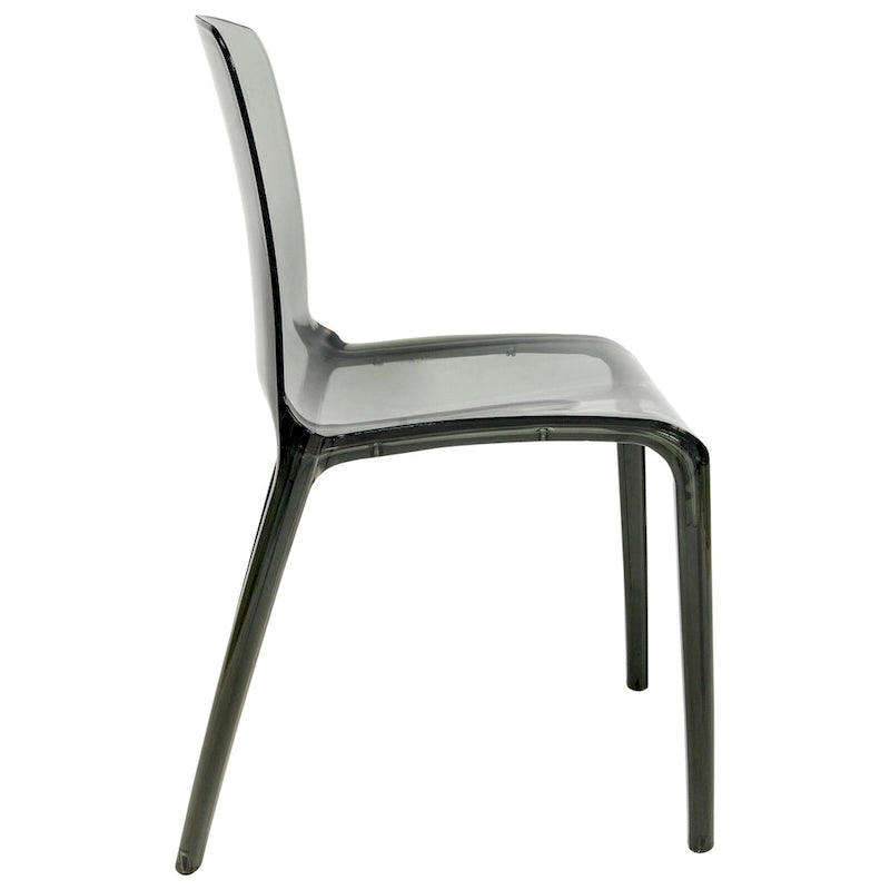 Stapelbarer minimalistischer Acryl-Kunststoff-Esszimmerstuhl, modern, mit hoher Rückenlehne, transparenter Akzentstuhl für Esszimmer und Küche