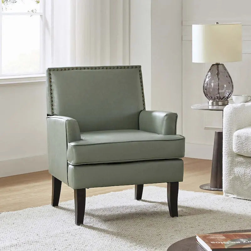 Fauteuil d'appoint contemporain et classique en polyester avec pieds en bois massif