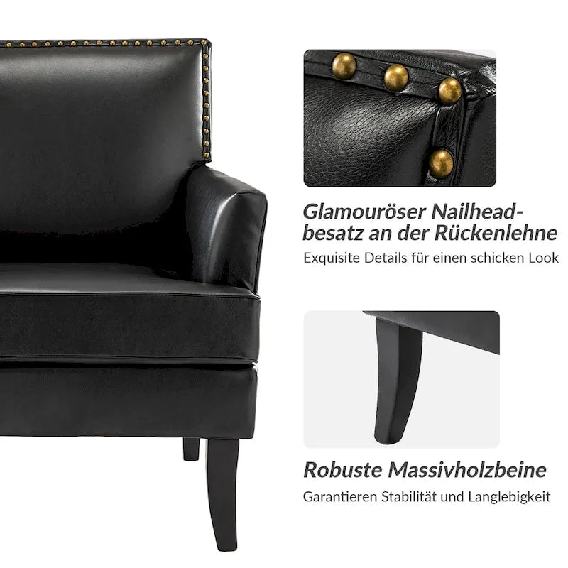 Poltrona decorativa contemporanea e classica in poliestere con gambe in legno massello di