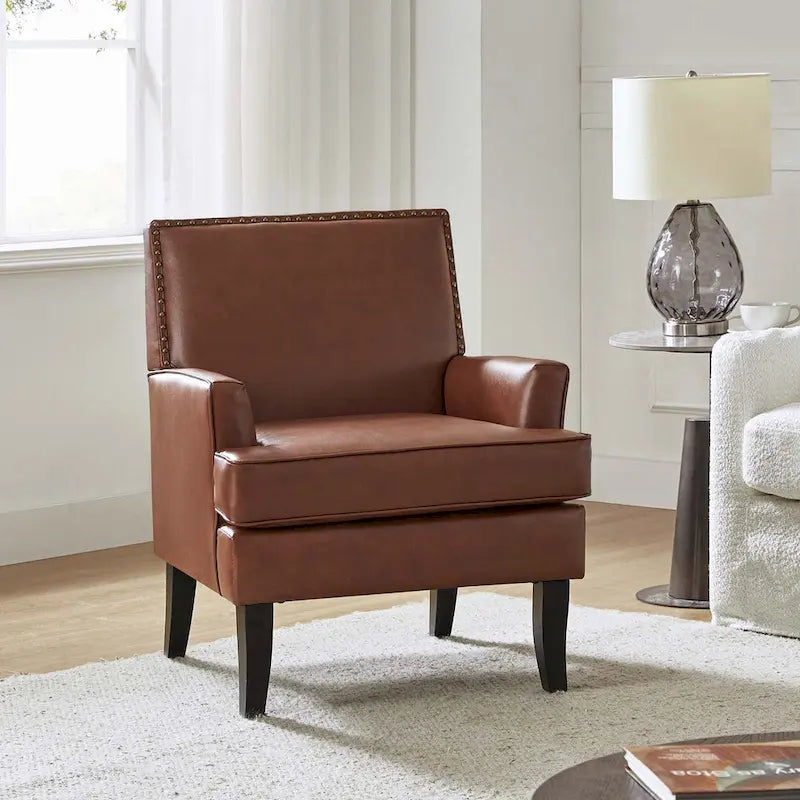 Poltrona decorativa contemporanea e classica in poliestere con gambe in legno massello di