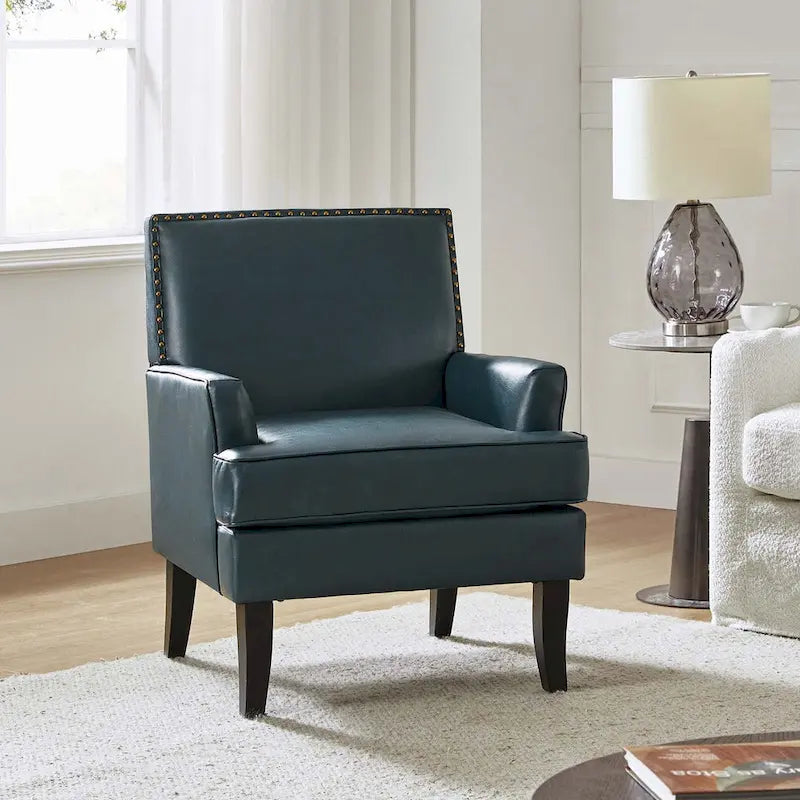 Poltrona decorativa contemporanea e classica in poliestere con gambe in legno massello di