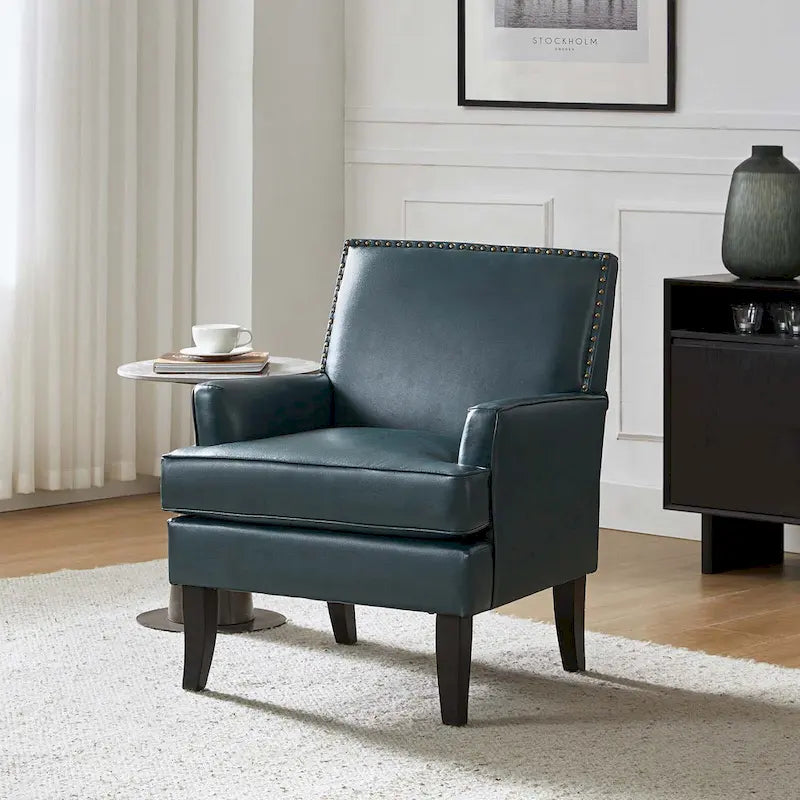 Poltrona decorativa contemporanea e classica in poliestere con gambe in legno massello di