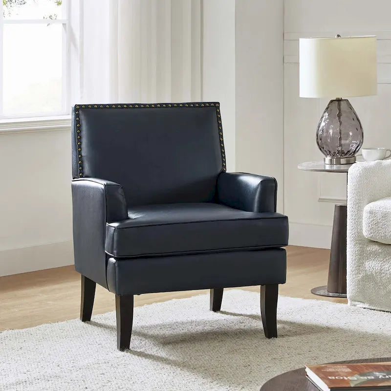 Poltrona decorativa contemporanea e classica in poliestere con gambe in legno massello di