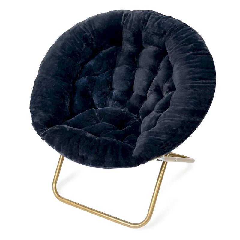 Fauteuil papasan douillet en fausse fourrure ultra grande taille