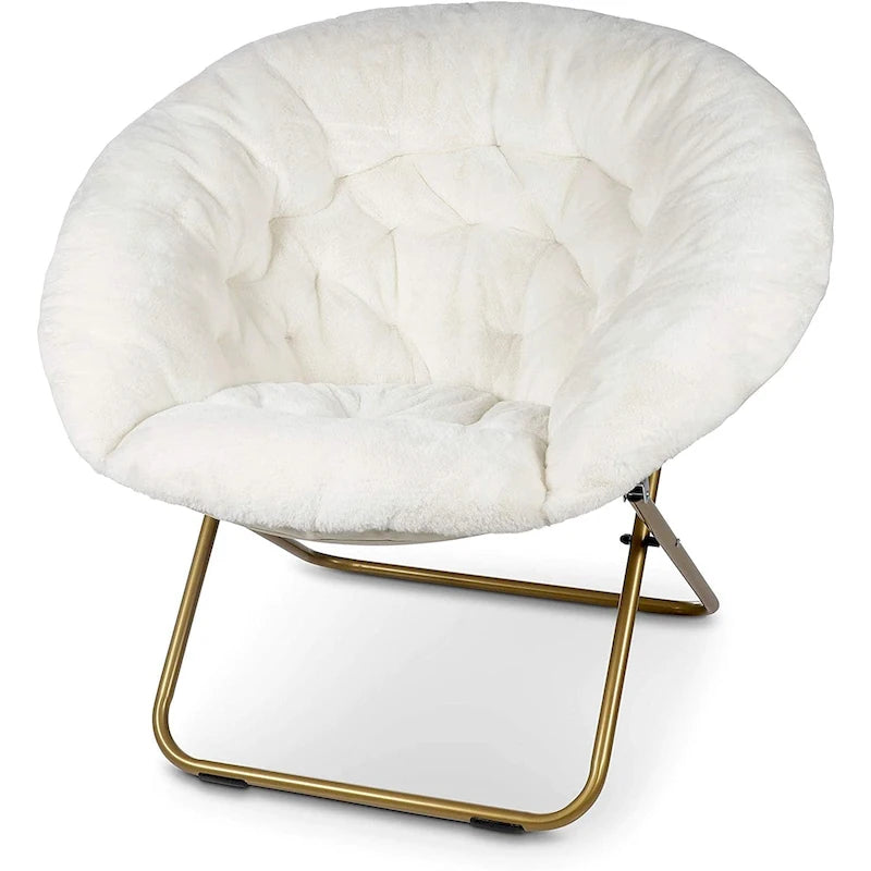 Fauteuil papasan douillet en fausse fourrure ultra grande taille