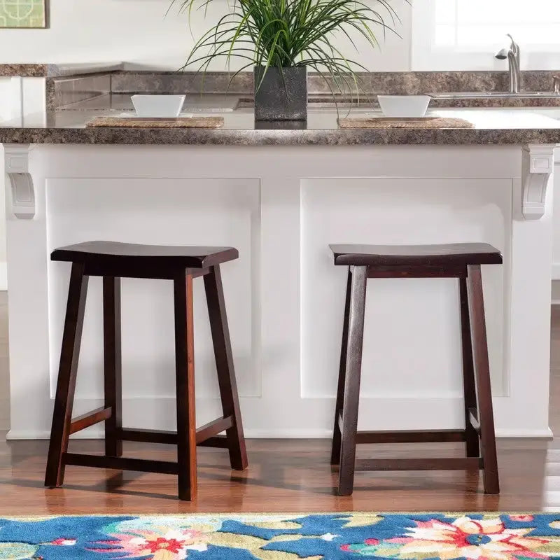 Linon Cackleberry Saddle Seat Backless Counter Stool - N/A