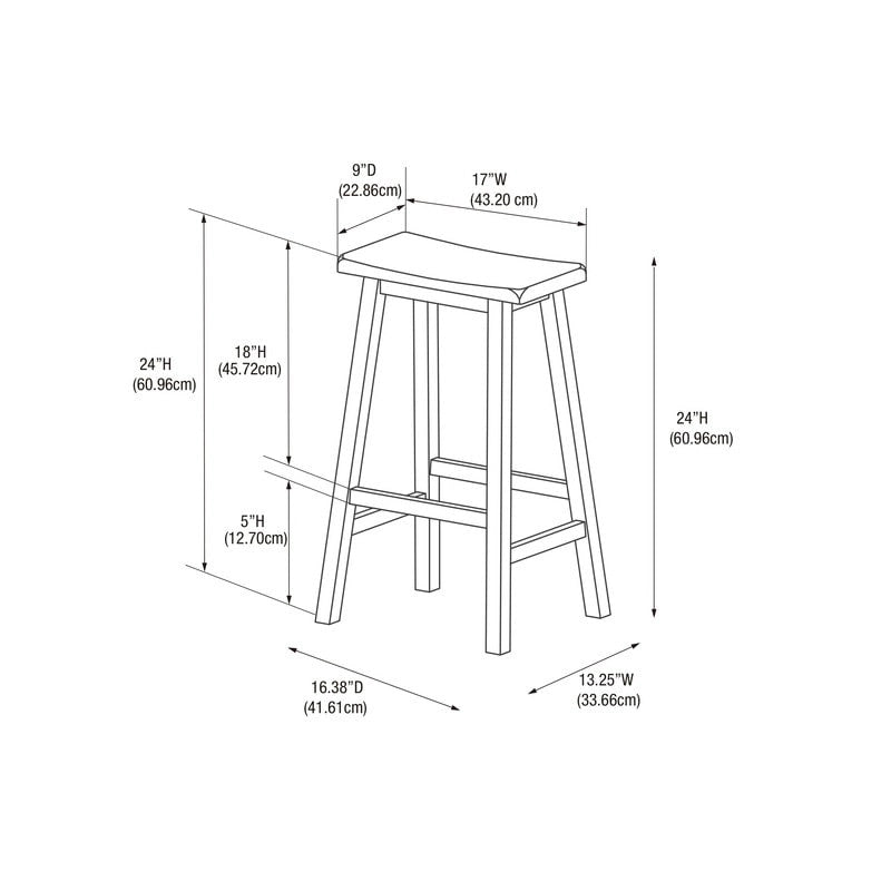 Tabouret de comptoir sans dossier avec assise en forme de selle - N/A