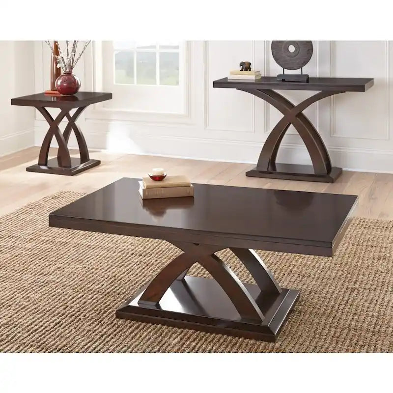 Modern Espresso Finish Wood Coffee Table