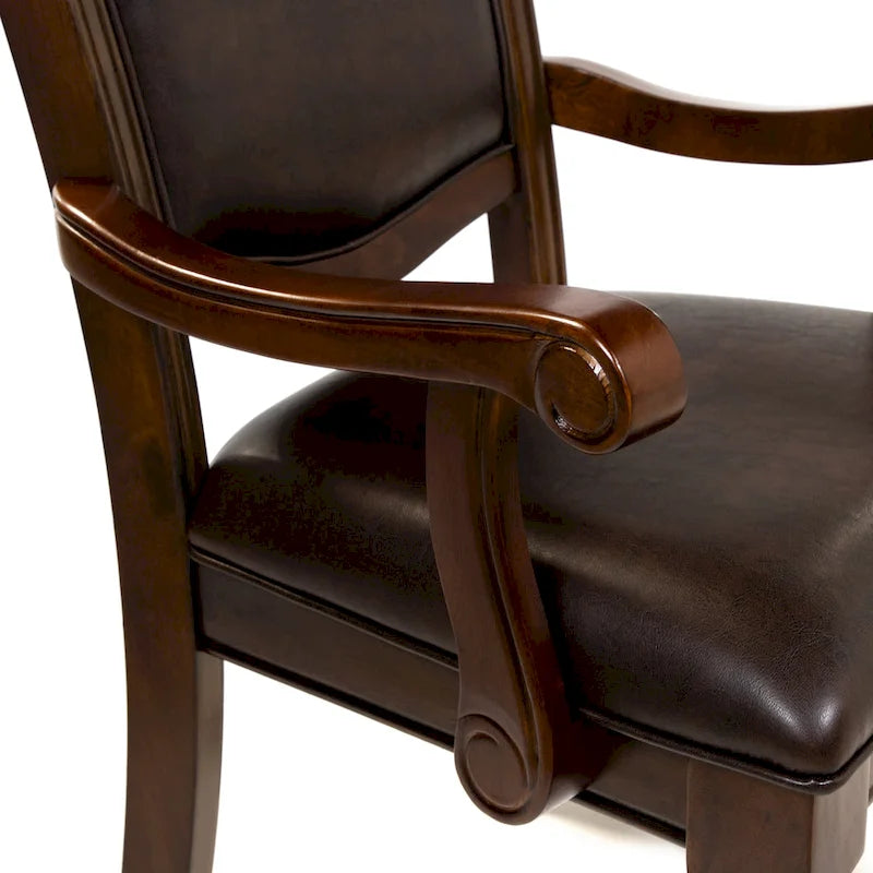 Fauteuils de salle à manger traditionnels en similicuir (lot de 2), par