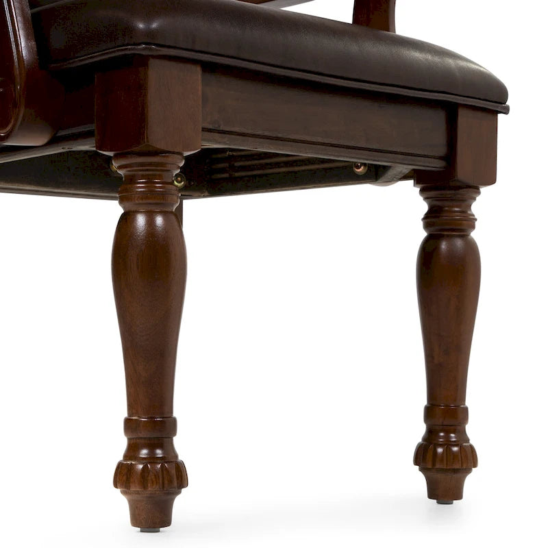 Fauteuils de salle à manger traditionnels en similicuir (lot de 2), par
