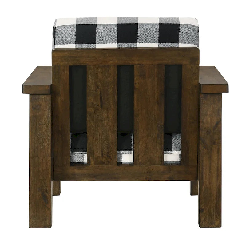 Fauteuil d'appoint rembourré en tissu de lin chêne rustique par