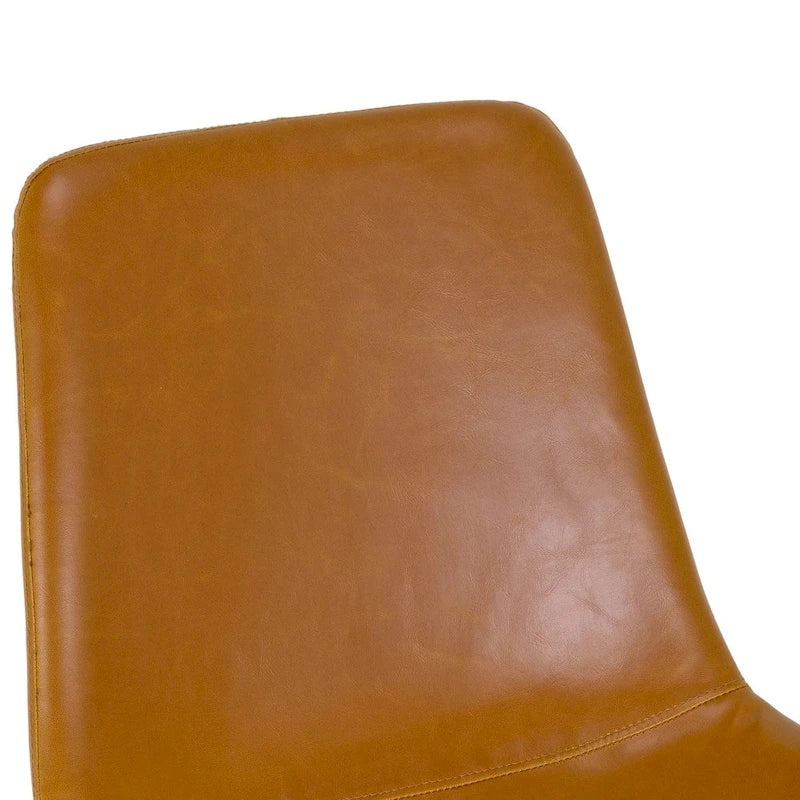 Moderner Esszimmerstuhl aus karamellbraunem Kunstleder (2er-Set)