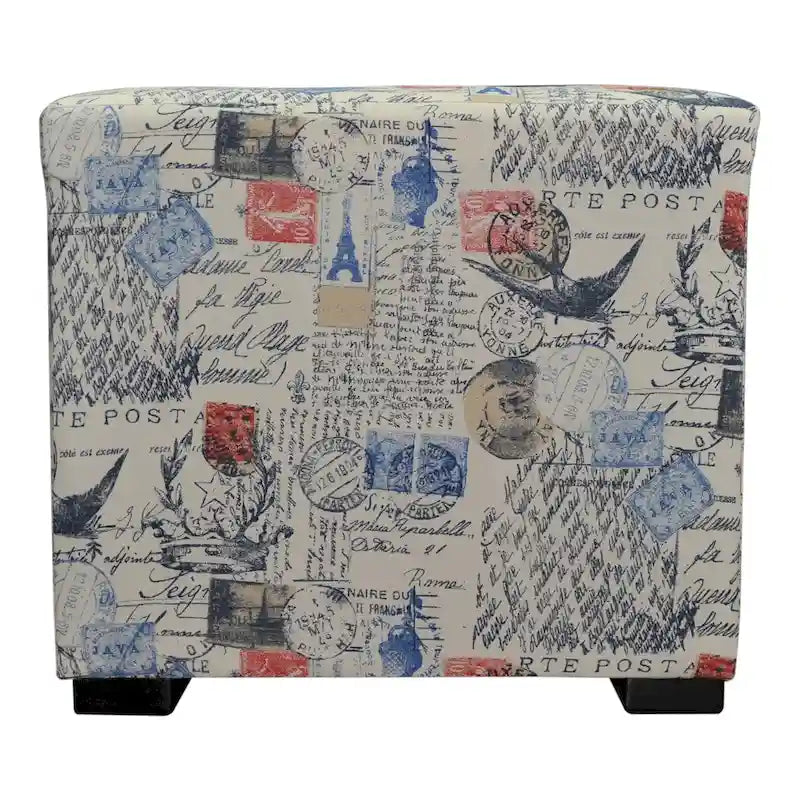 Printed Tufted Square Ottoman