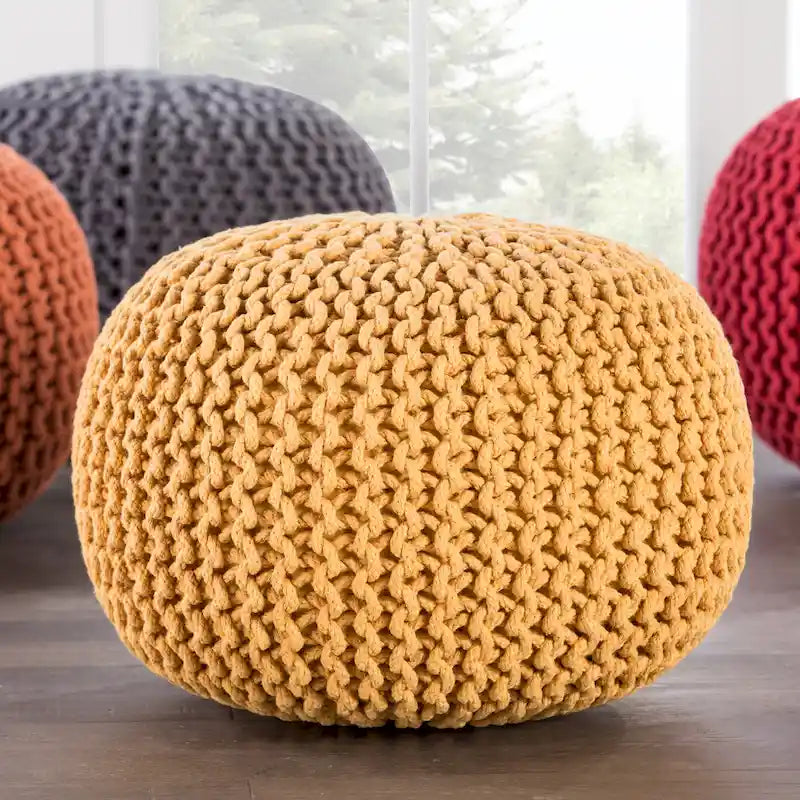 Pouf rotondo testurizzato