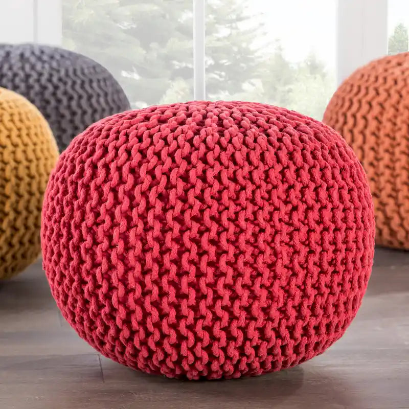 Pouf rotondo testurizzato