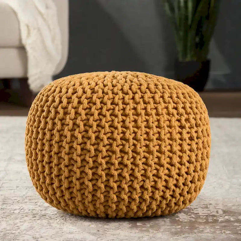 Pouf rotondo testurizzato