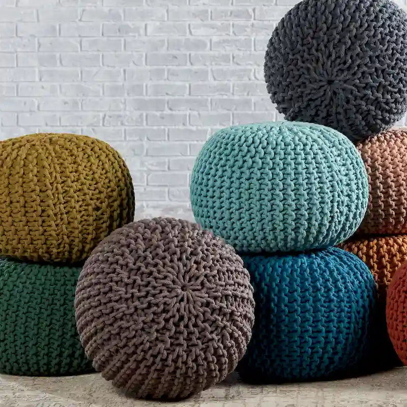 Pouf rotondo testurizzato