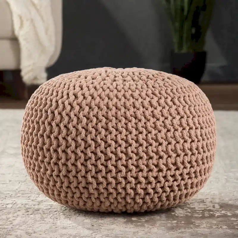 Pouf rotondo testurizzato