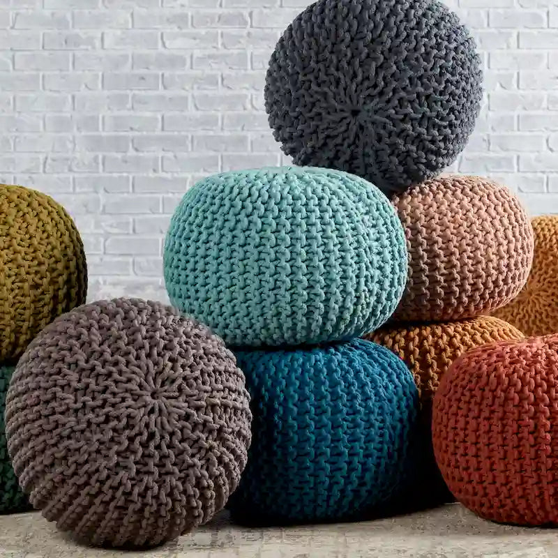 Pouf rotondo testurizzato