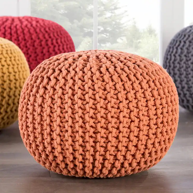 Pouf rotondo testurizzato