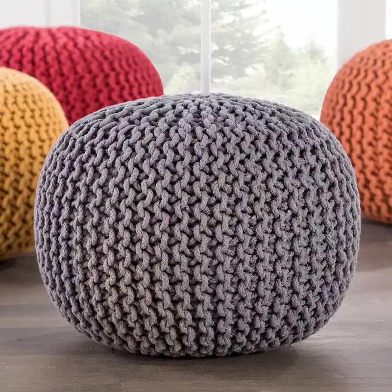 Pouf rotondo testurizzato