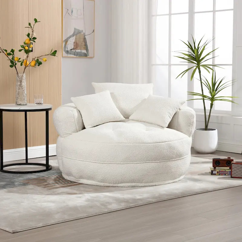 Indoor circular wide sofa and lazy sofa chair