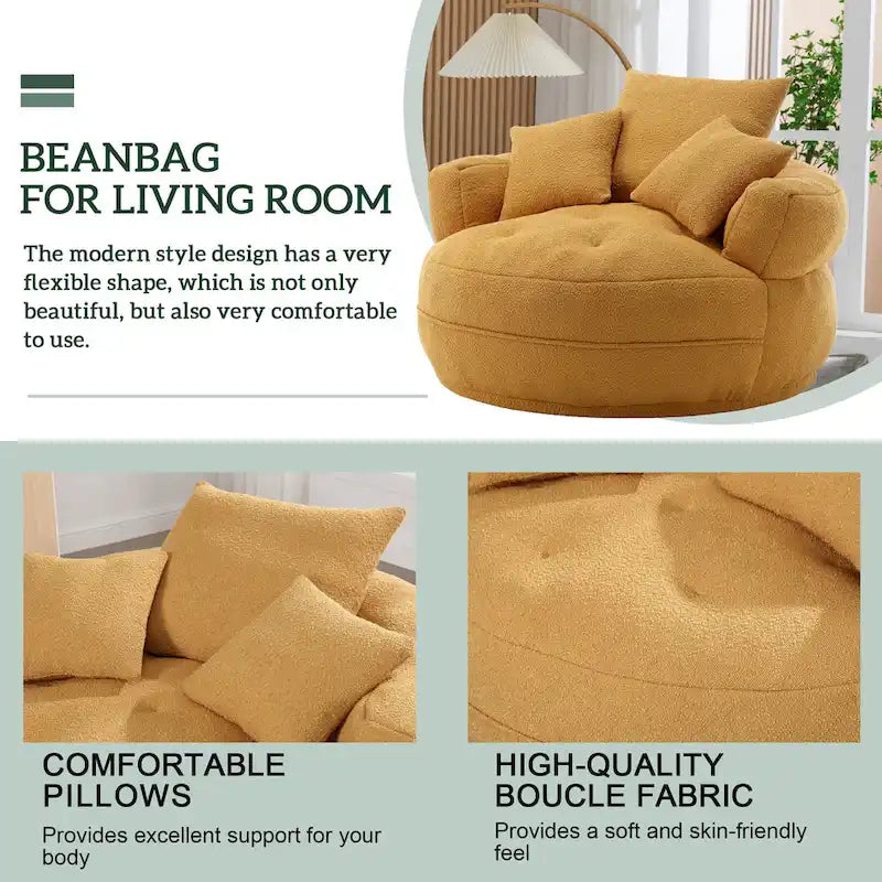 Indoor circular wide sofa and lazy sofa chair
