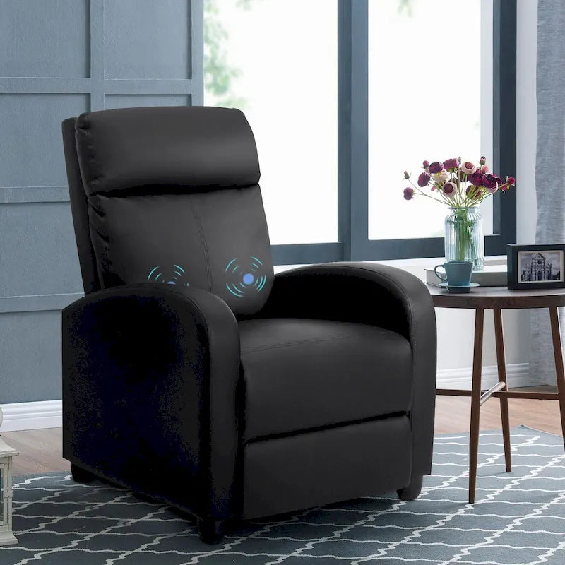 Fauteuil inclinable de massage en similicuir PU pour home cinéma avec siège rembourré