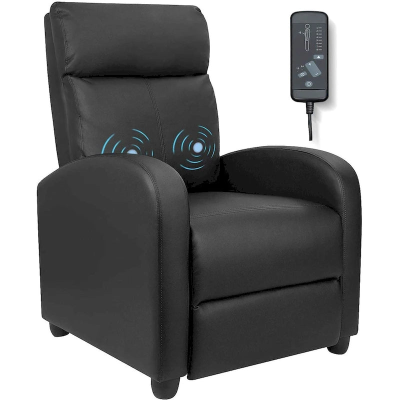Fauteuil inclinable de massage en similicuir PU pour home cinéma avec siège rembourré