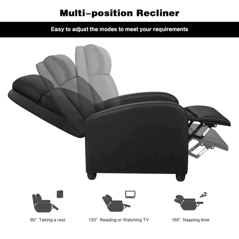 Fauteuil inclinable de massage en similicuir PU pour home cinéma avec siège rembourré