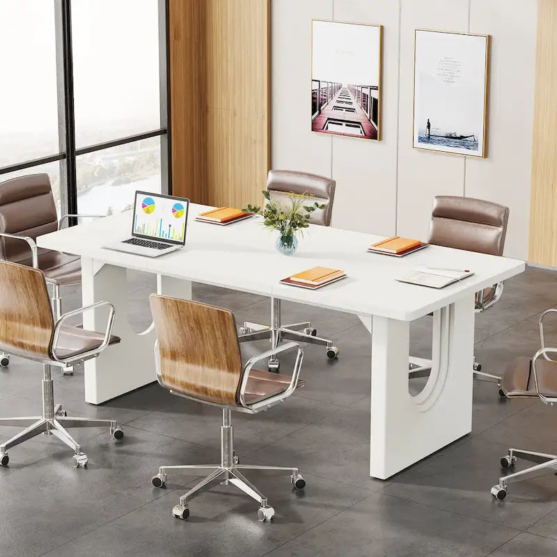 Bureau de direction moderne, grand bureau d'ordinateur de 70.9 et table de conférence pour réunions