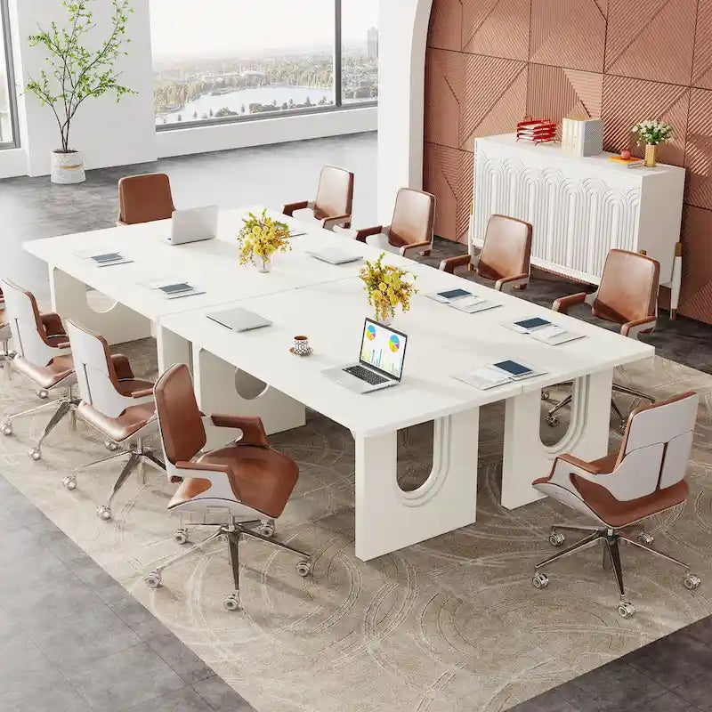 Bureau de direction moderne, grand bureau d'ordinateur de 70.9 et table de conférence pour réunions